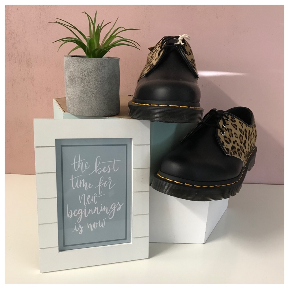 ‼️SOLD‼️Dr. Martens 1461 Black Leopard Print Shoes